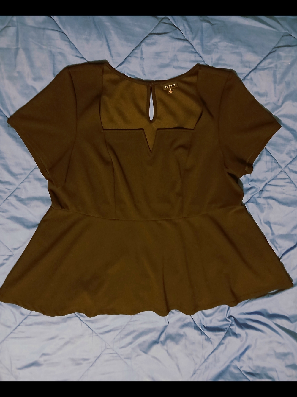 Torrid Black Peplum Short-Sleeve Top